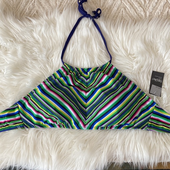 Mossimo High Neck Striped Halter Bikini Top D/DD cap - Picture 9 of 9